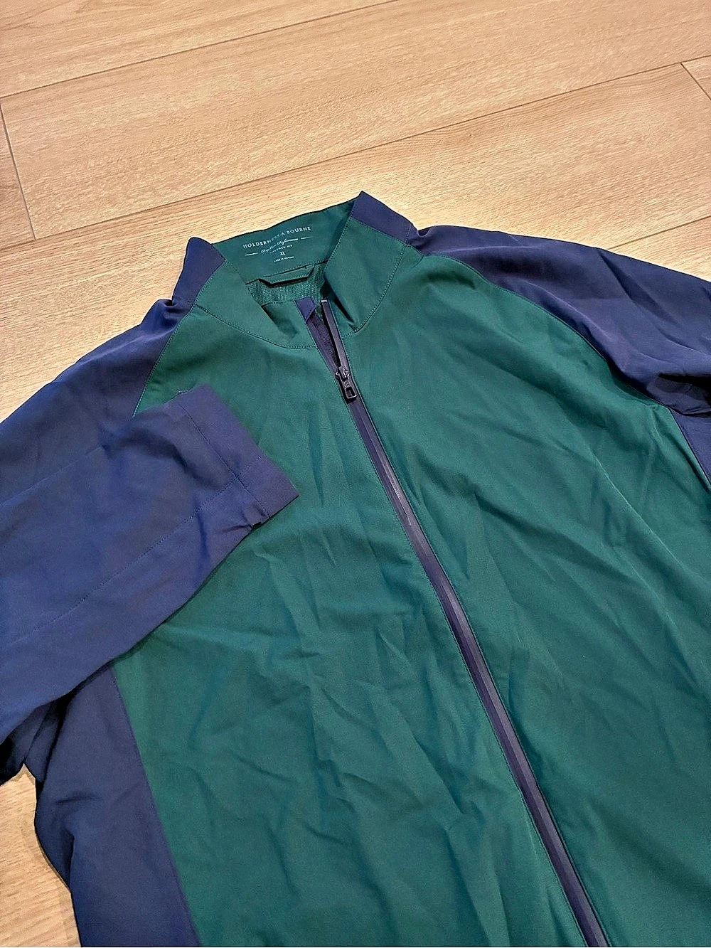 Holderness & Bourne Men’s The Hyde Jacket Color Block Blue Green Size XL